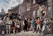 unknow artist Washington s Inaugration at Philadelphia oil painting on canvas